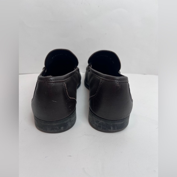 Salvatore Ferragamo Men’s Brown Leather Slip-on Driving Loafers Size 10